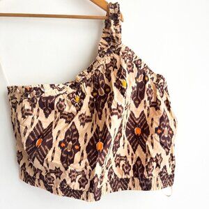 Bailey 44 Southwestern print One Shoulder Crop Top L